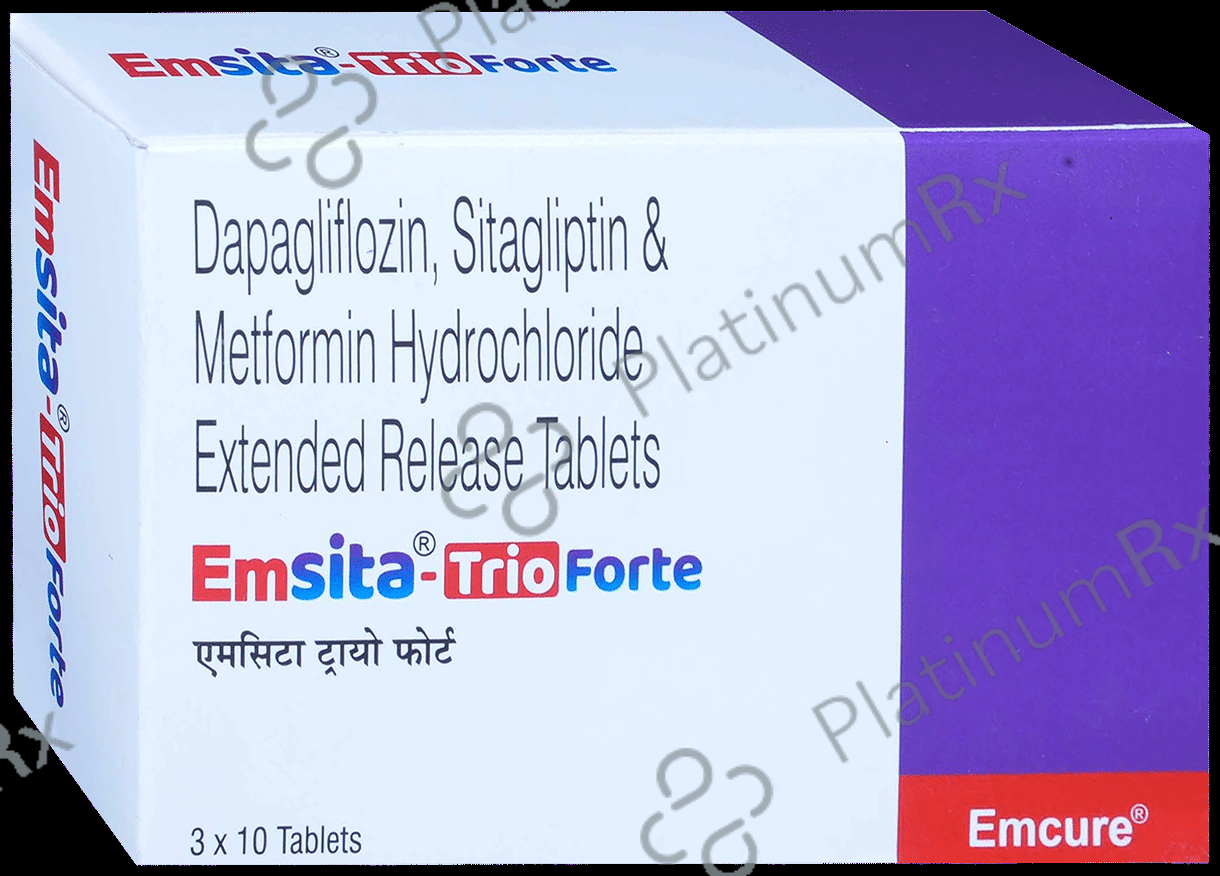 Emsita Trio Forte 10/1000/100mg Tablet ER 10s