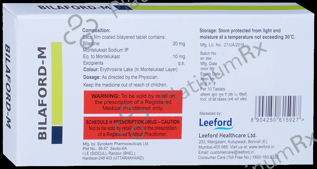 Bilaford M 20/10mg Tablet 10s