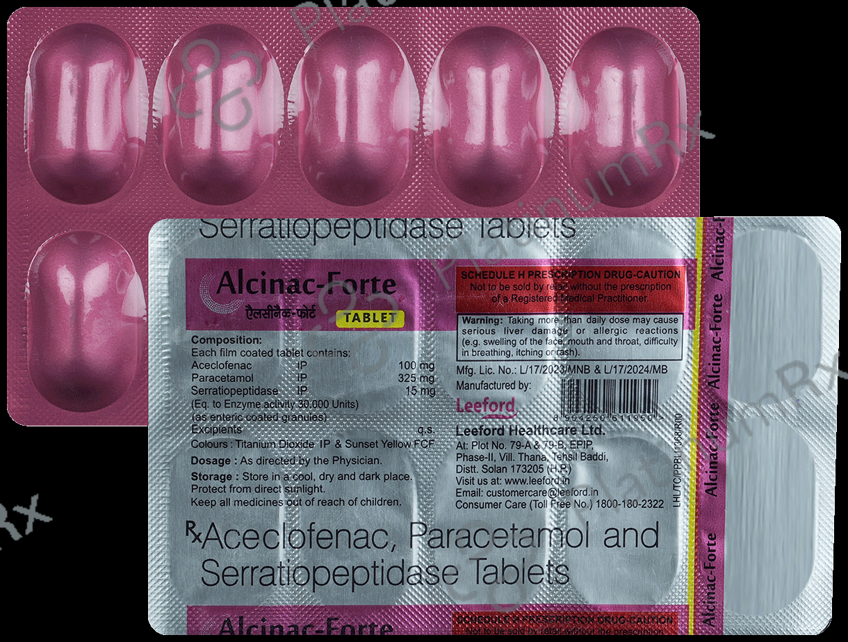 Alcinac Forte 100mg/325mg/15mg Tablet