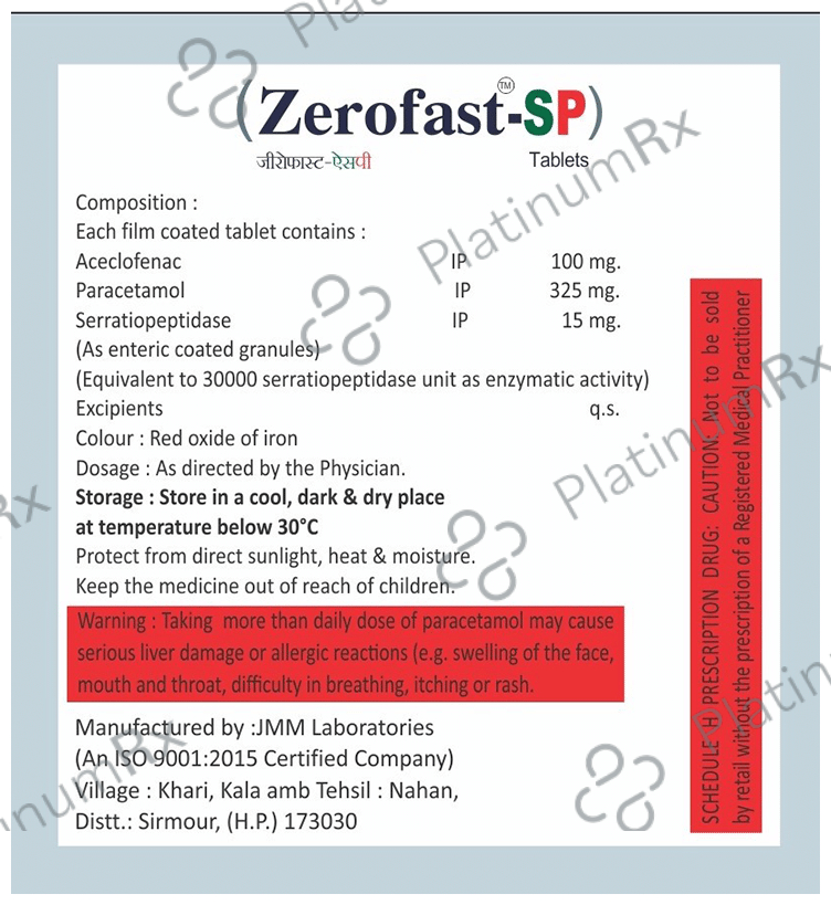 Zerofast-SP Tablet