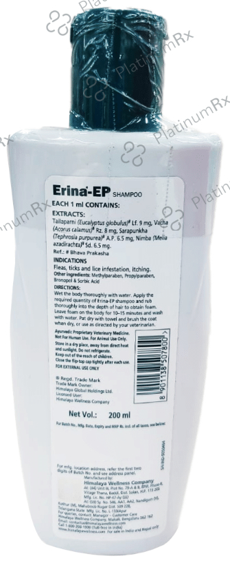Erina-EP Ticks and Flea Management Shampoo