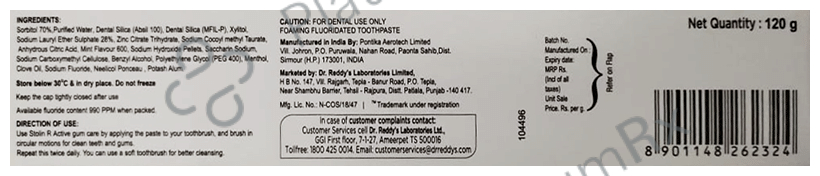 Advanced Stolin-R Active Gum Care Toothpaste Sugar Free 120 gm