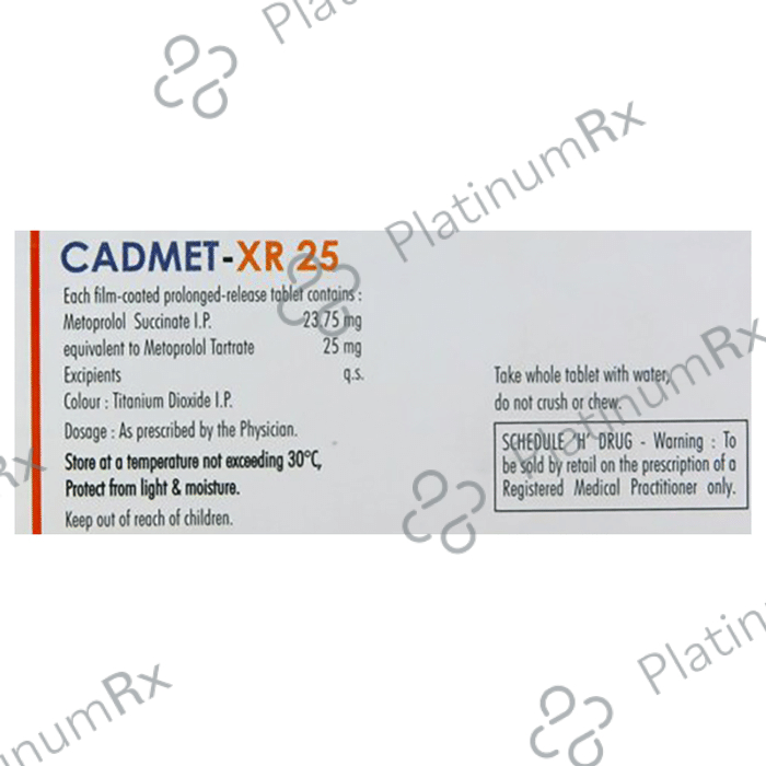 Cadmet 25mg Tablet XR