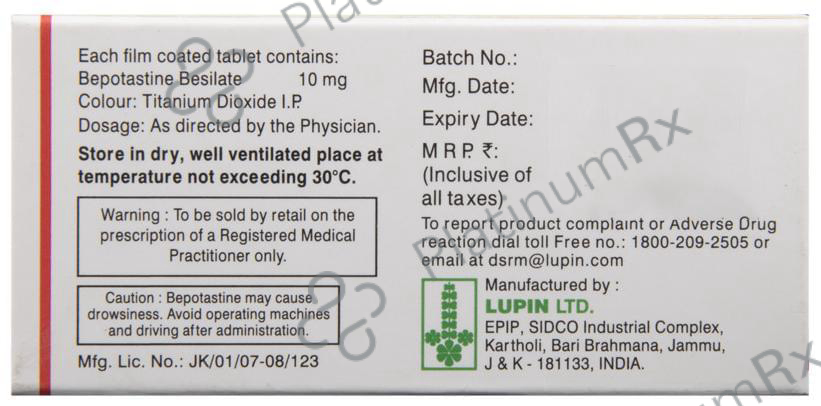 Lupin Bepogra 10mg Tablet 10s