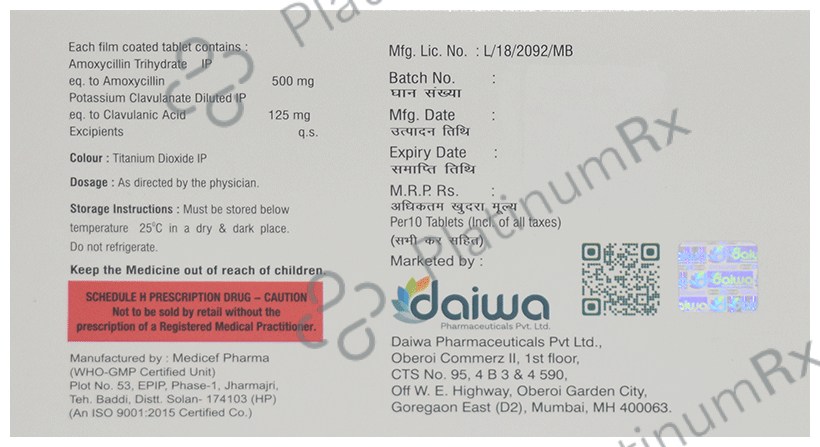 Daiclav 625 Tablet