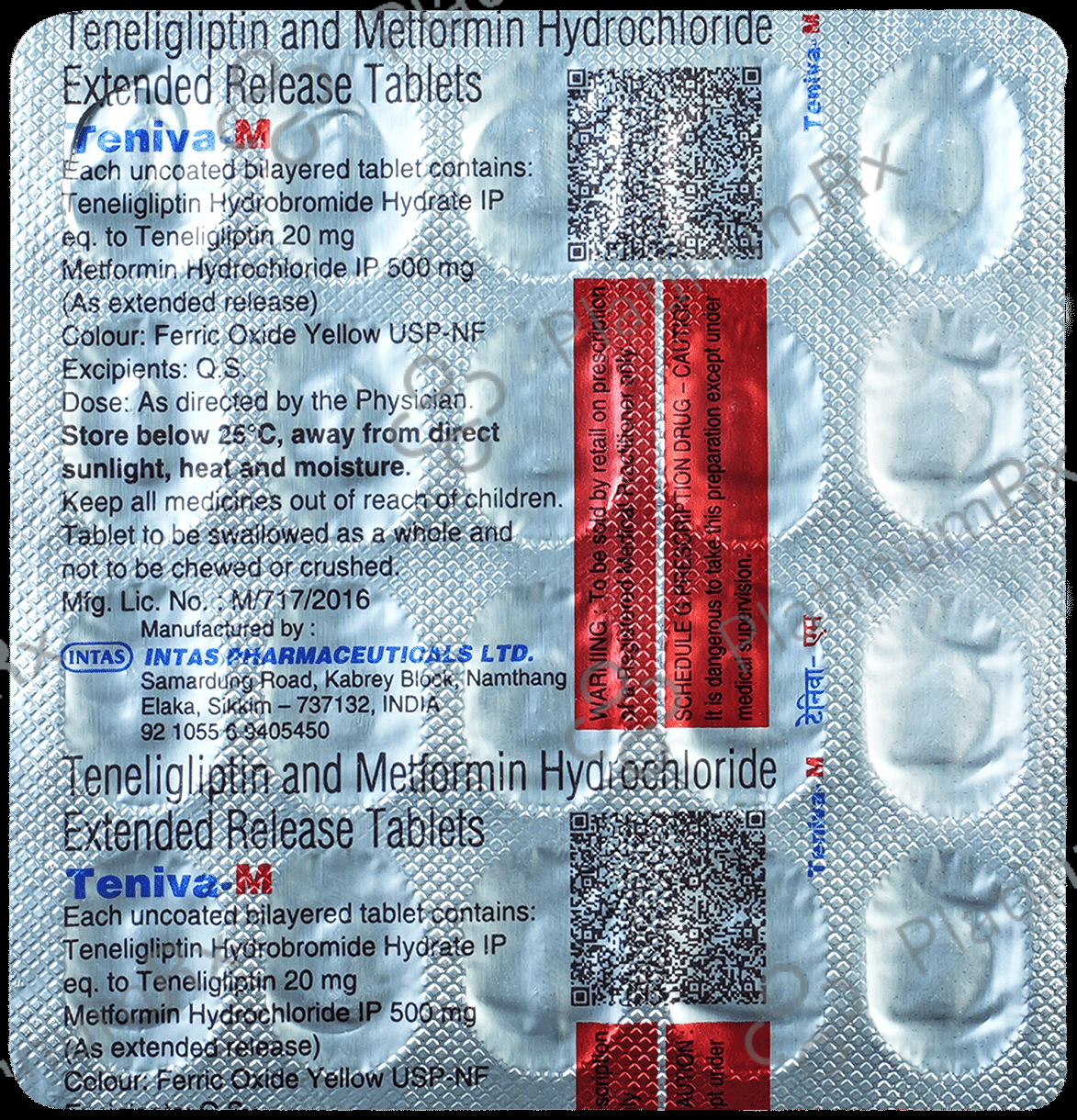 Teniva M 500/20mg Tablet ER 20s