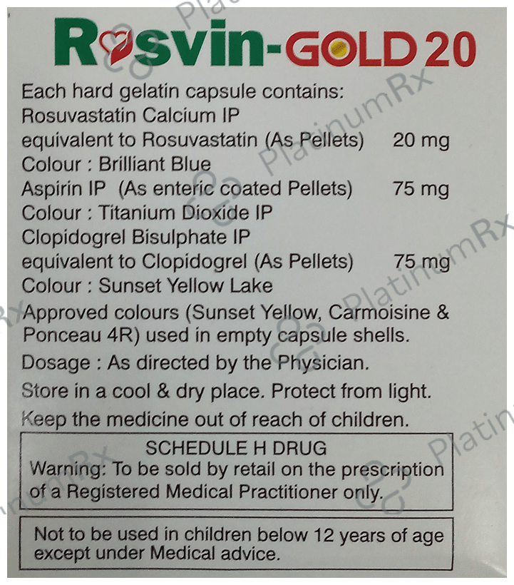 Rosvin Gold 20/75/75mg Capsule 10s