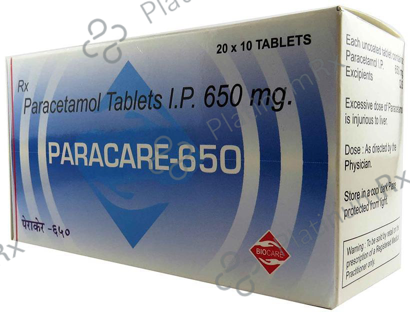 Paracare 650mg Tablet 10 tablets Tablet Biocare Remedies