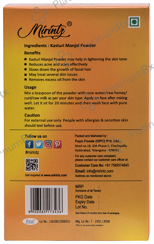 Mirintz Kasturi Manjal Powder