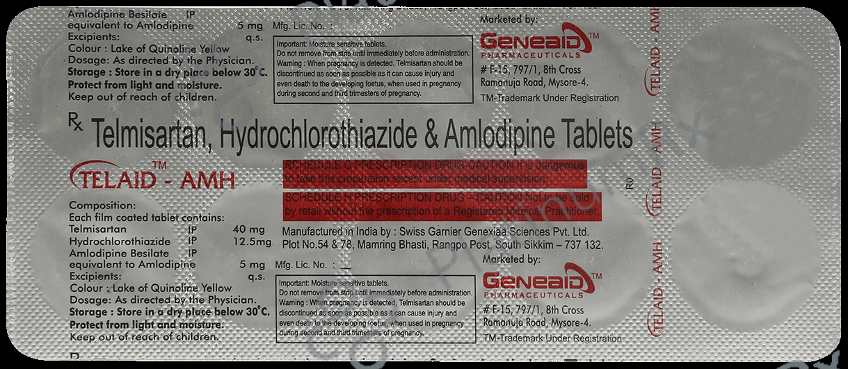 Telaid AMH 40/5/12.5mg Tablet 10s