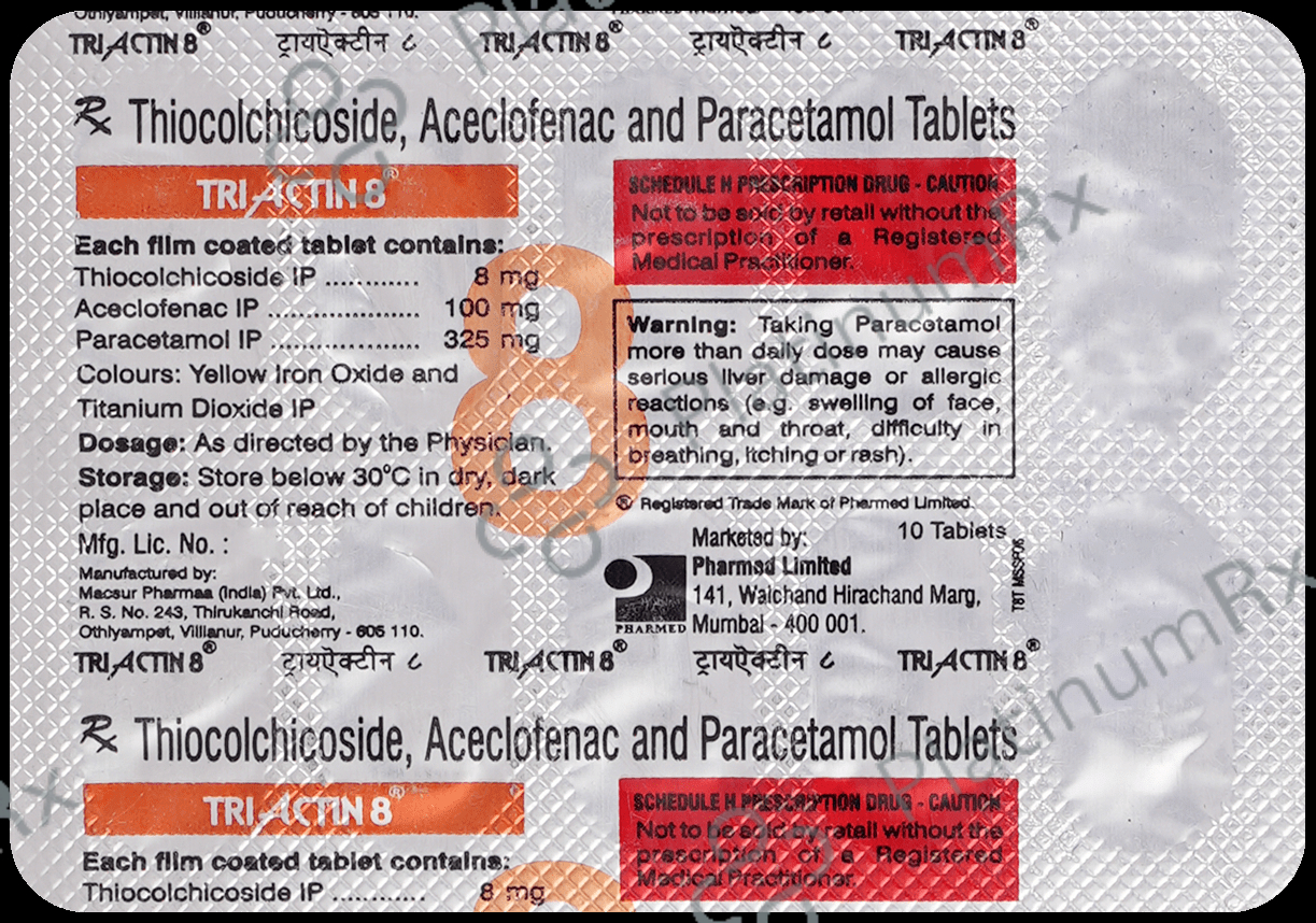 Triactin 8/100/325mg Tablet 10s