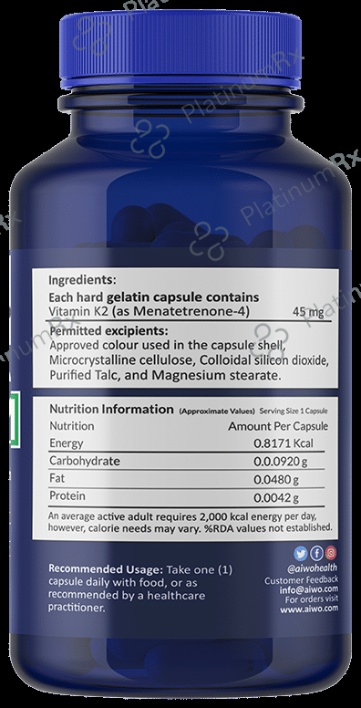 AIWO Vitamin K2-MK4 Menatetrenone-4 Capsule