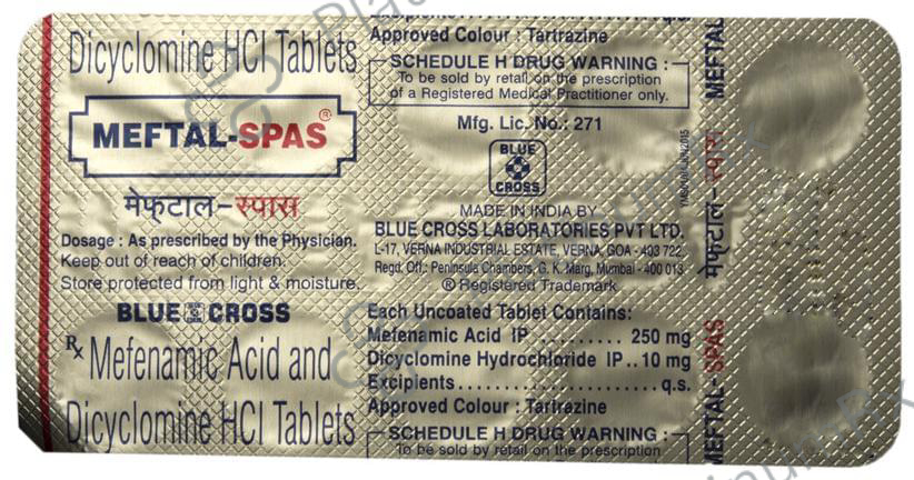 Meftal Spas 10/250mg Tablet 10s