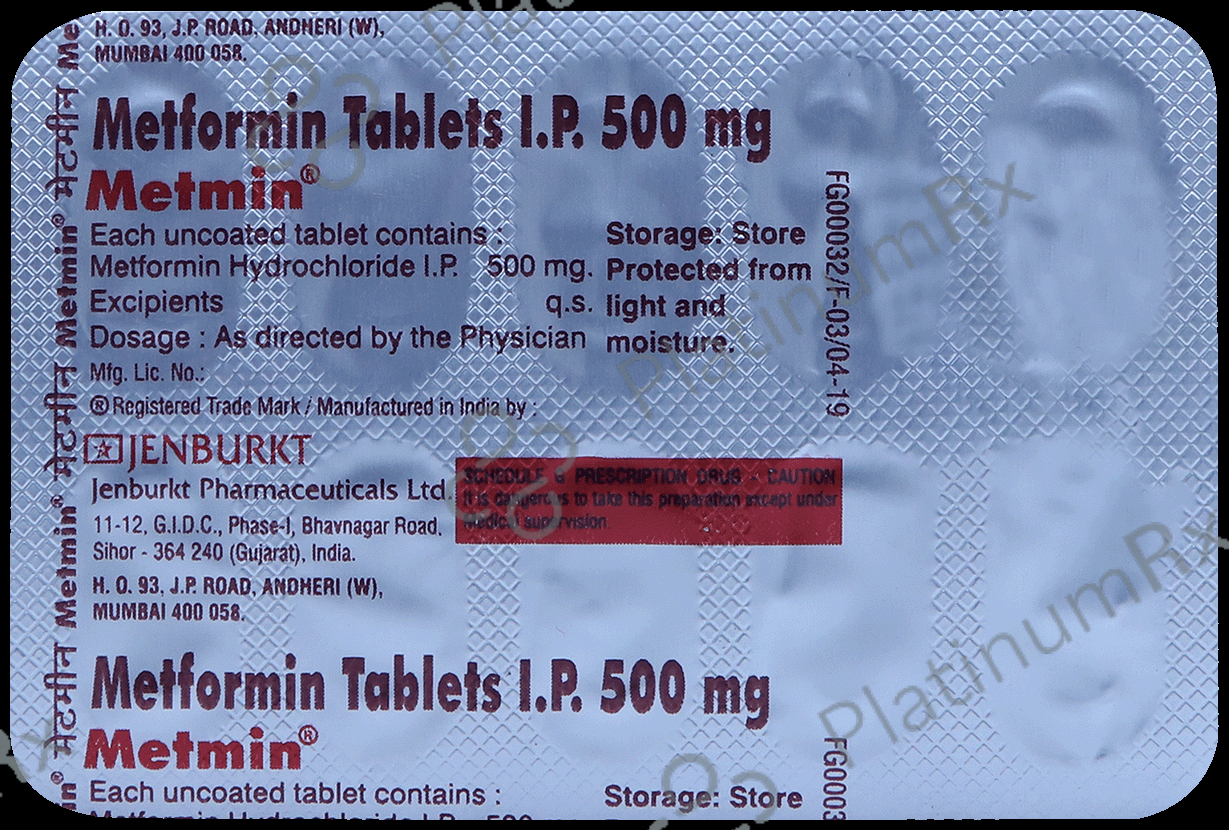Metmin 500mg Tablet 10s