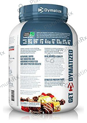 Dymatize Nutrition ISO 100 Hydrolyzed 100% Whey Protein Isloate Powder Gourmet Chocolate 3 lb