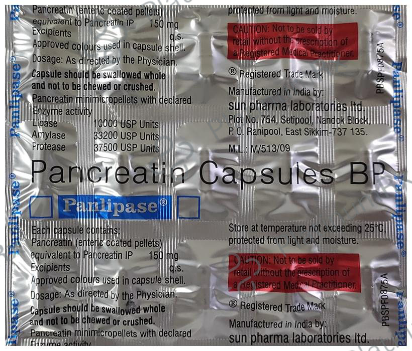 Panlipase 150mg Capsule 15s