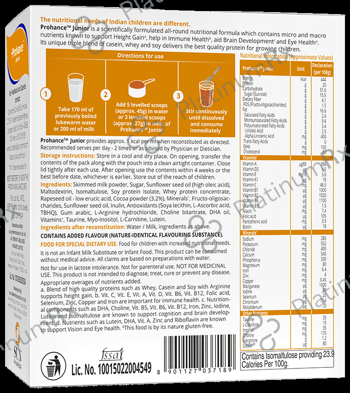 Prohance Junior Flavour Refill Chocolate 200gm