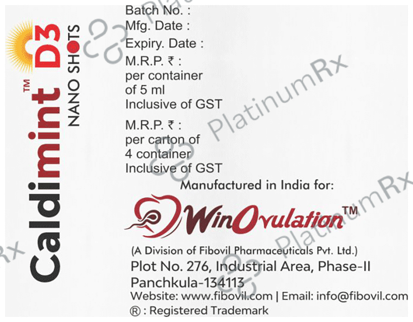 Caldimint D3 Nano Shot 60000 IU (5ml Each) Butterscotch Sugar Free