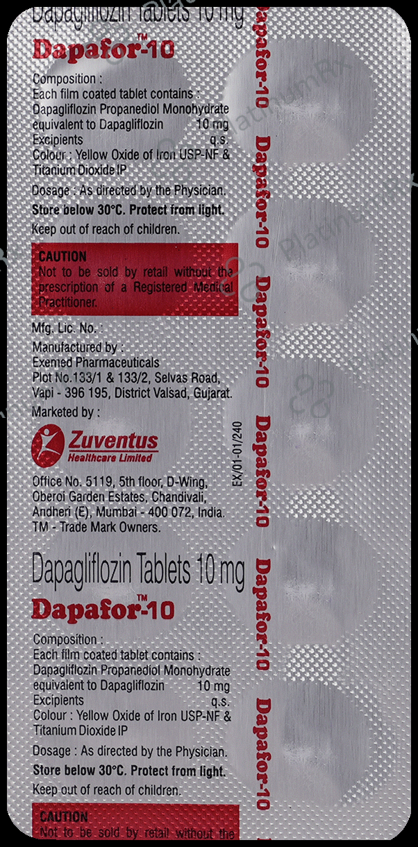 Dapafor 10mg Tablet