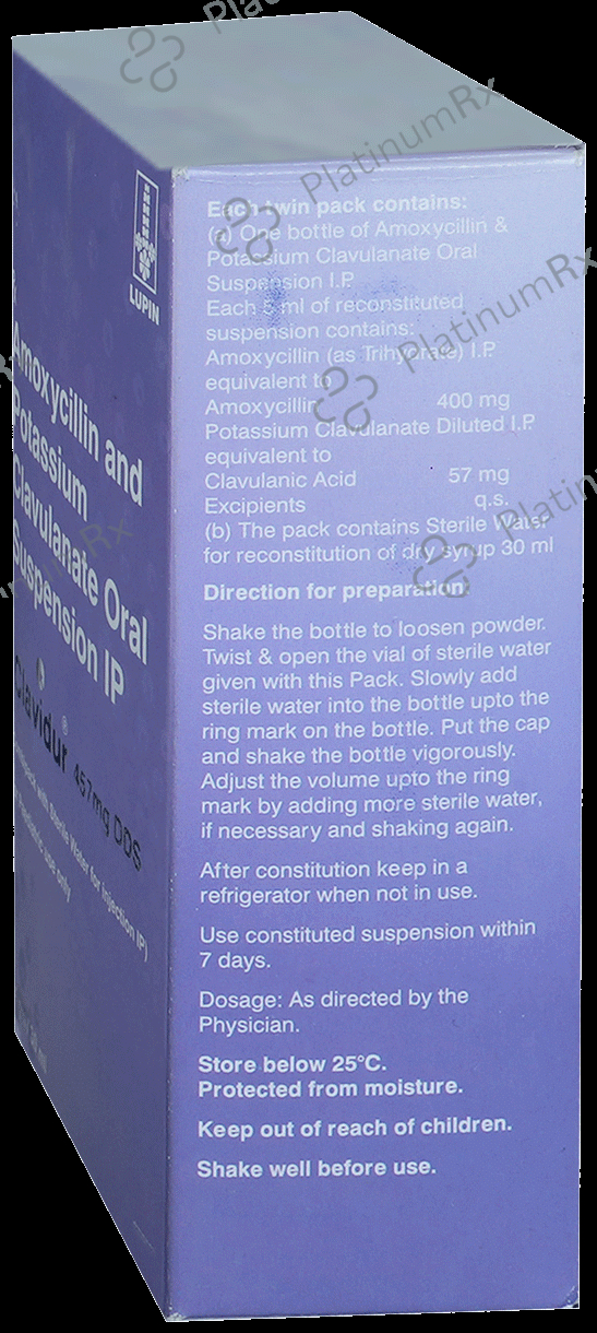 Clavidur 457mg DDS Oral Suspension