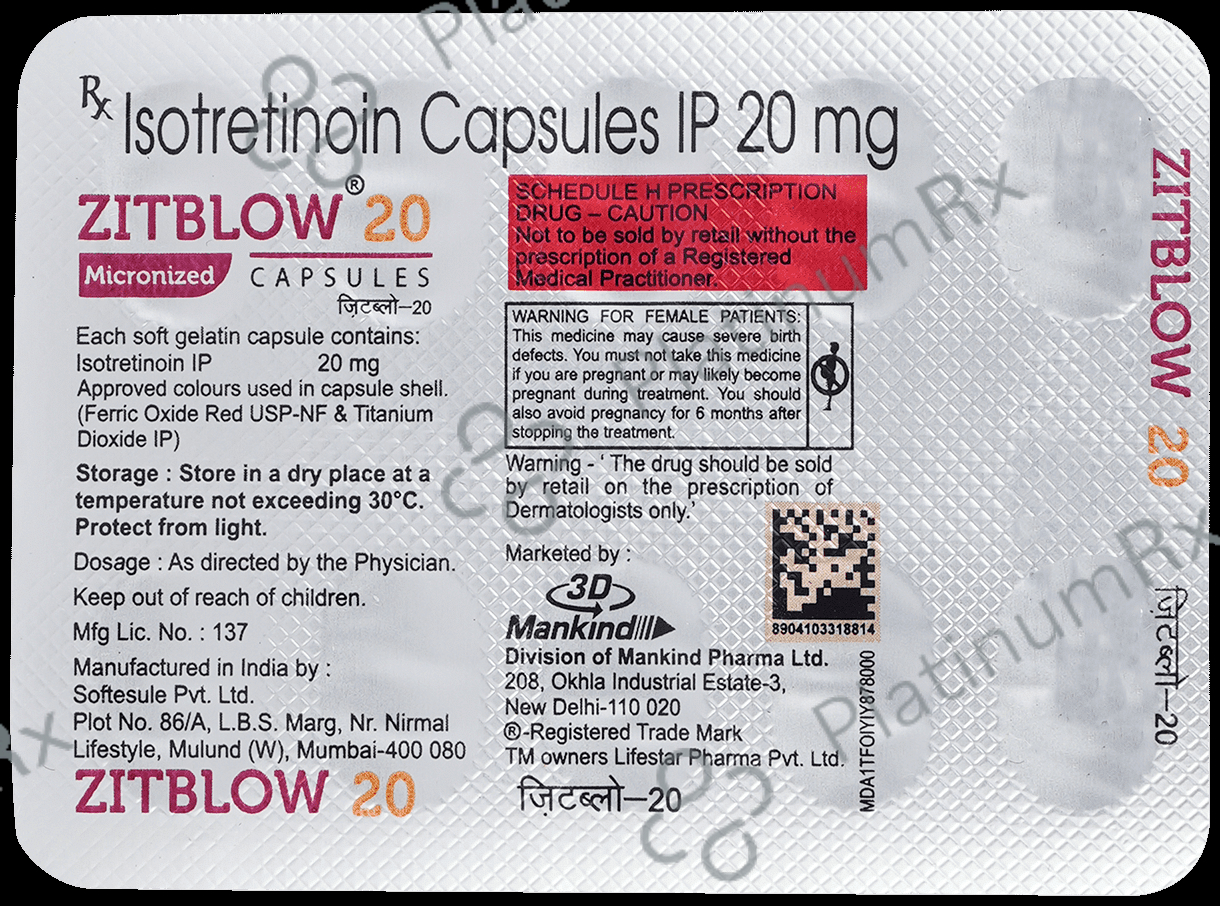 Zitblow 20mg Soft Gelatin Capsule 10s