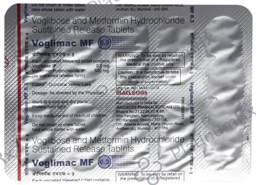 Voglimac MF 500/0.3mg Tablet SR 10s