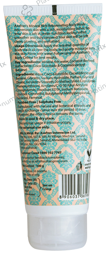 Azafran Organics Mineral Rich Rejuvenating Body Wash 100 gm