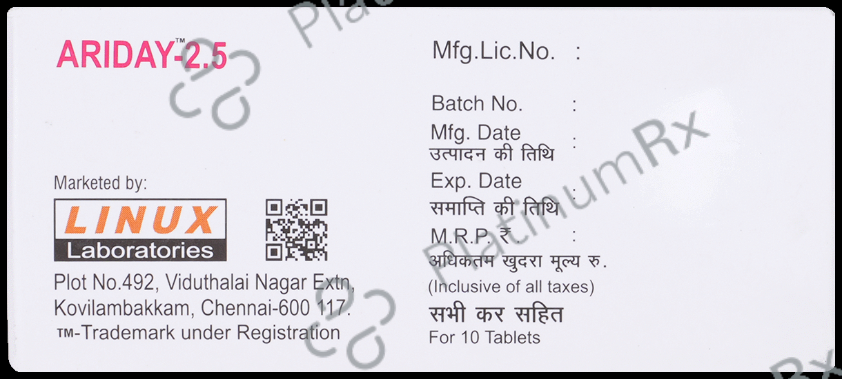 Ariday 2.5 Tablet