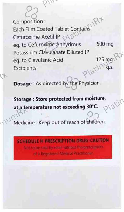 Cefuvax CV 500mg/125mg Tablet