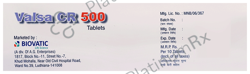 Valsa CR 500 Tablet