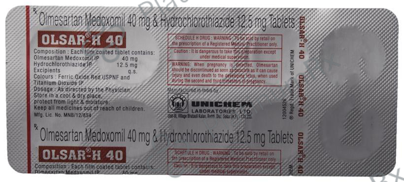 Olsar H 40/12.5mg Tablet 10s