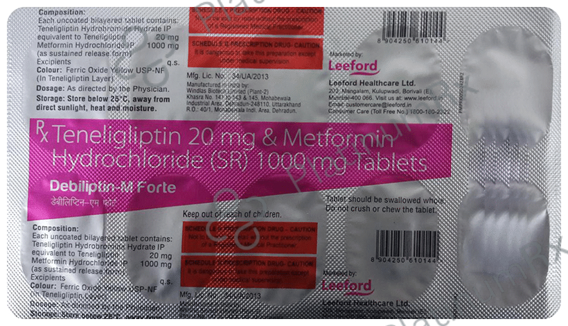 Debiliptin M Forte 1000/20mg Tablet SR 10s
