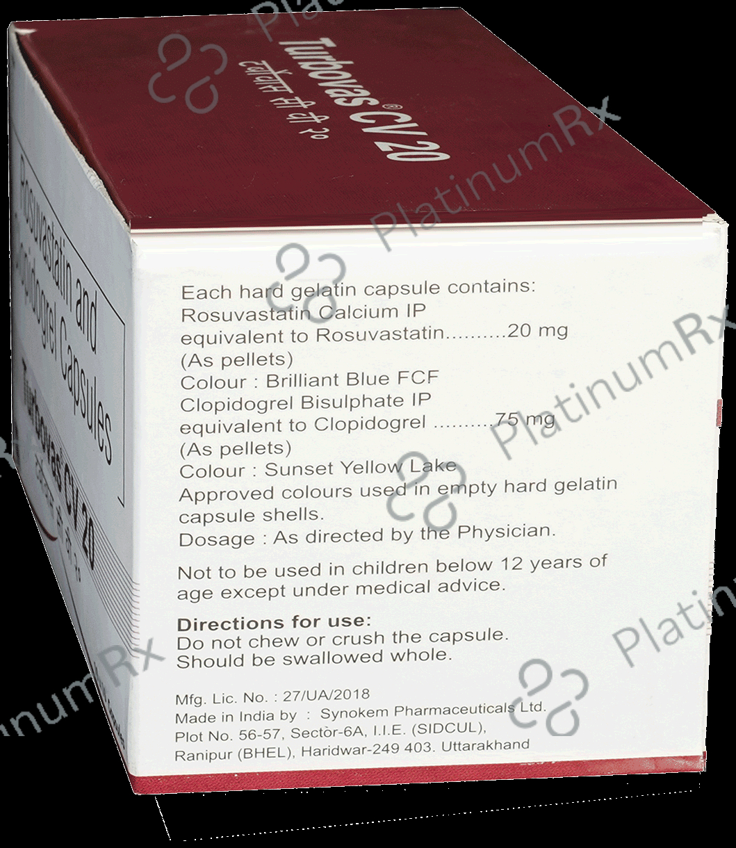 Turbovas CV 20/75mg Capsule 10s