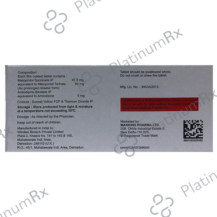 Amlokind Beta 50mg Tablet PR 10s