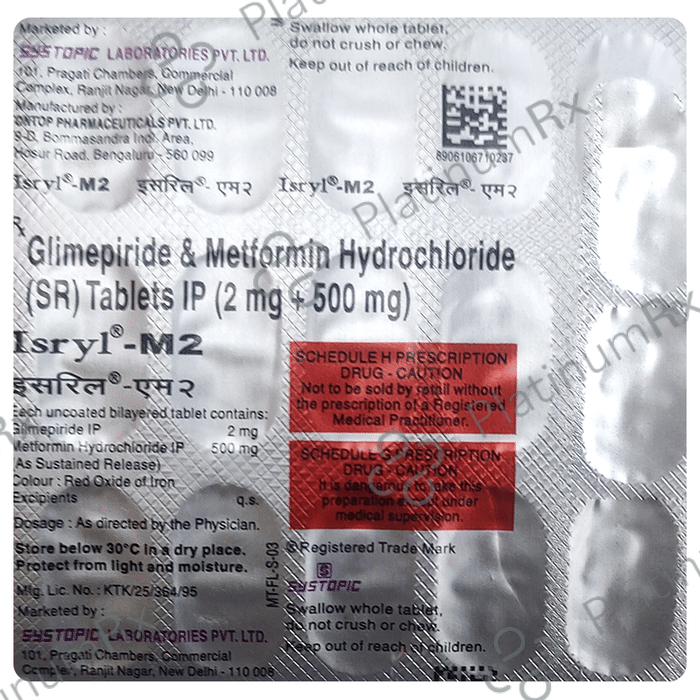 Isryl M2 2/500mg Tablet SR 15s
