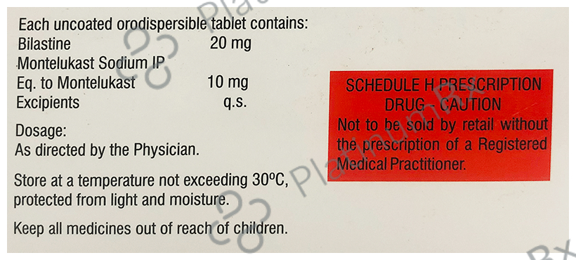 Bilashine M 20/10mg Tablet 10s