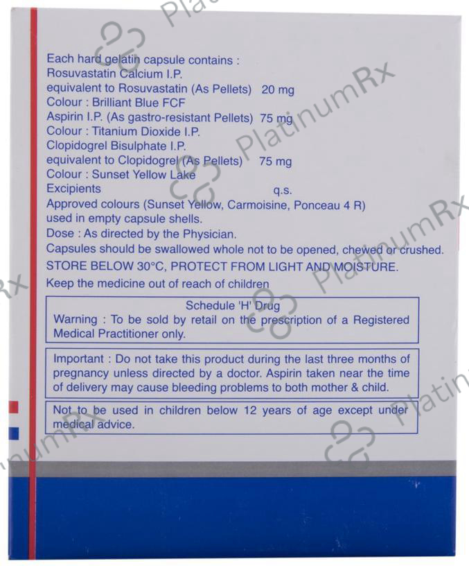 Rozucor Gold 20/75/75mg Capsule 10s