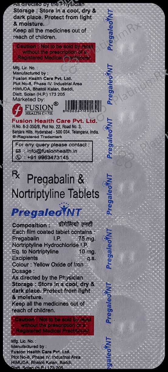 Pregaleo NT 75mg/10mg Tablet