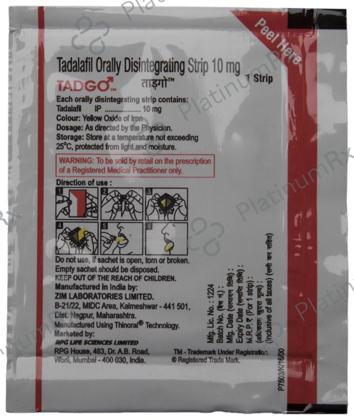 Tadgo 10mg Disintegrating Strip