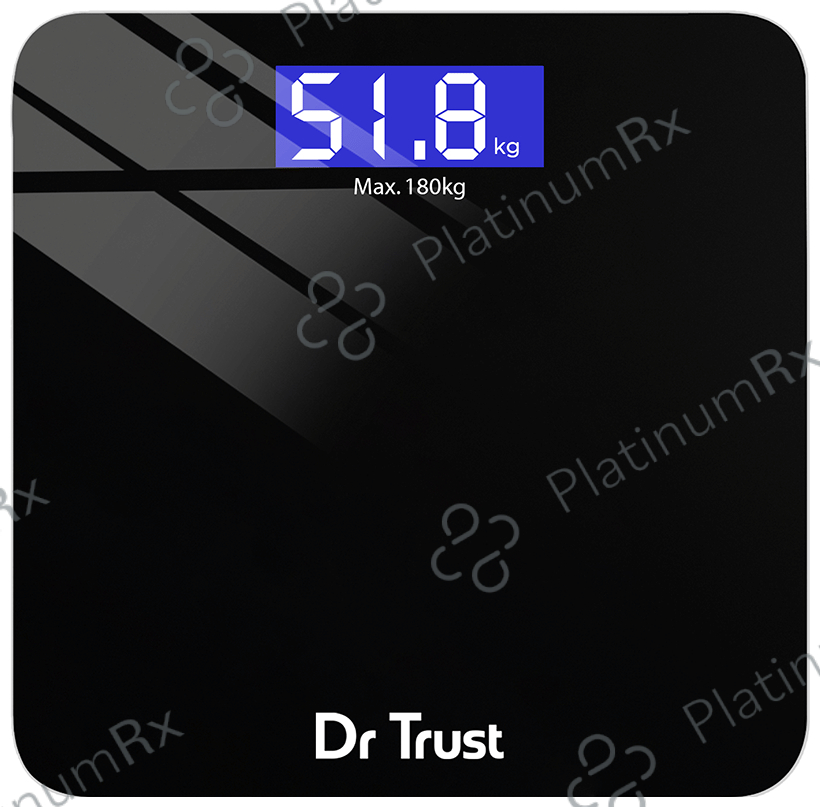 Dr Trust USA Electronic Zen Rechargeable Digital Personal Weighing Scale with Temperature Display Black
