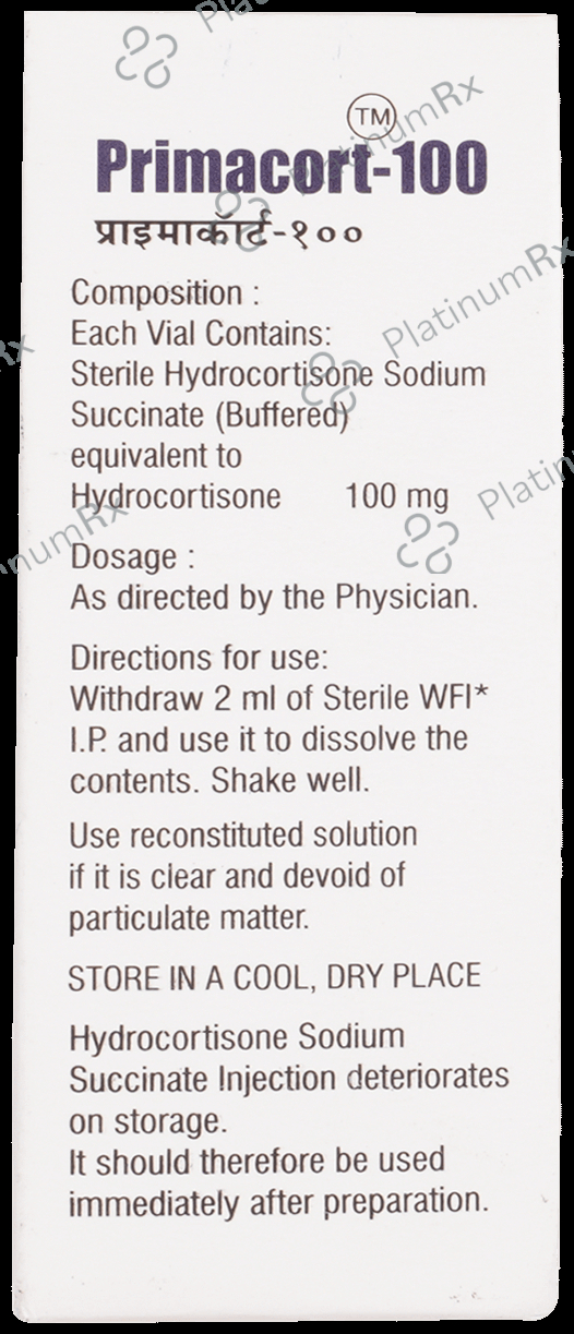 Primacort 100mg Injection 10ml