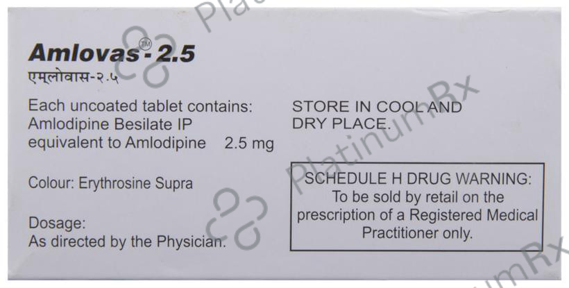 Amlovas 2.5mg Tablet 15s