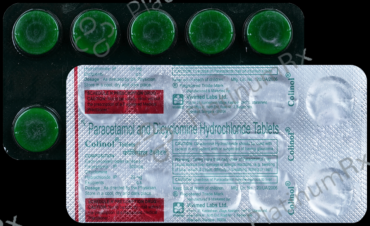 Colinol 20 mg/500 mg Tablet