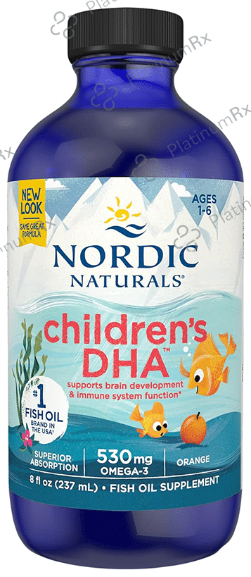 Nordic Naturals Children's DHA with 530mg Omega 3 - For Healthy Brain & Immunity - Flavour Orange