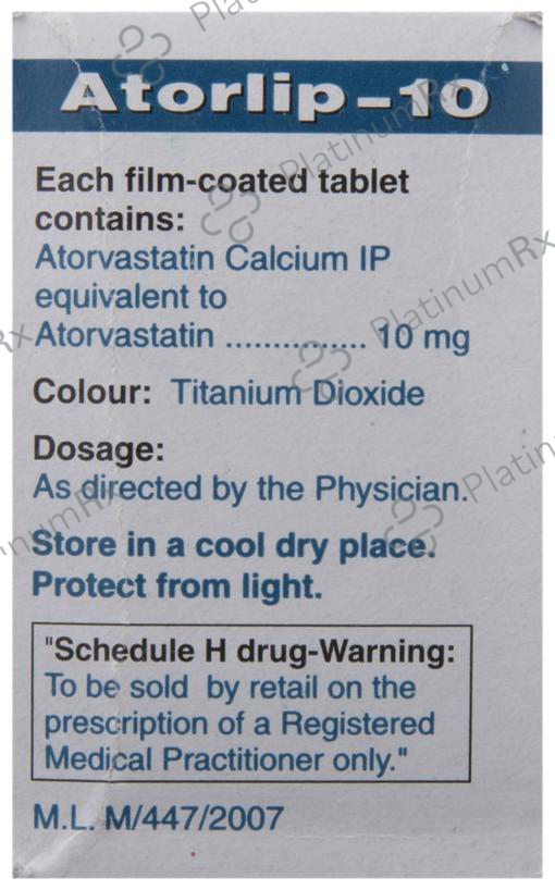 Atorlip 10mg Tablet 15s