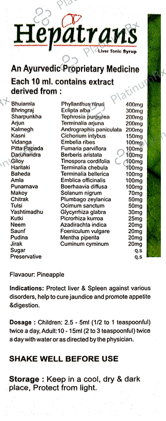Hepatrans Liver Tonic Syrup