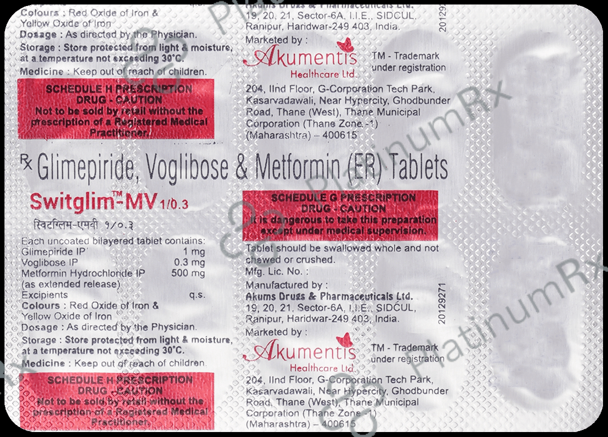 Switglim MV 1mg/500mg/0.3mg Tablet