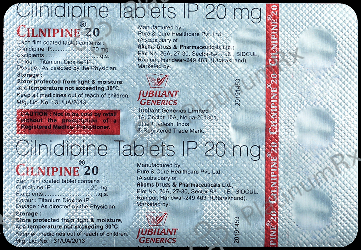 Cilnipine 20mg Tablet 15s