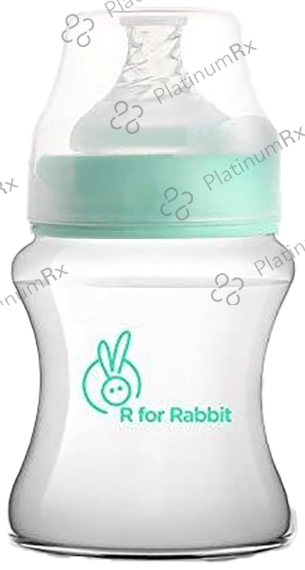 R for Rabbit First Feed Polypropylin Feeding Bottle See Green