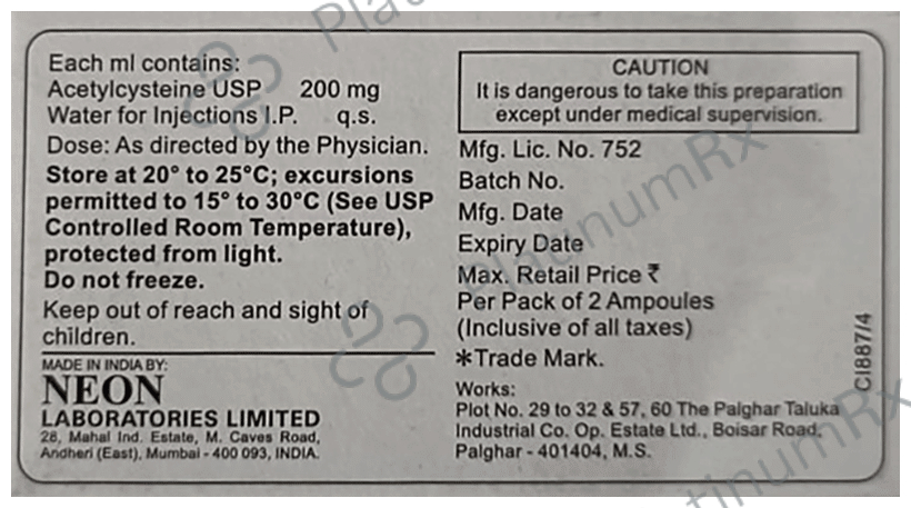 Mucyst 400mg Injection 2ml